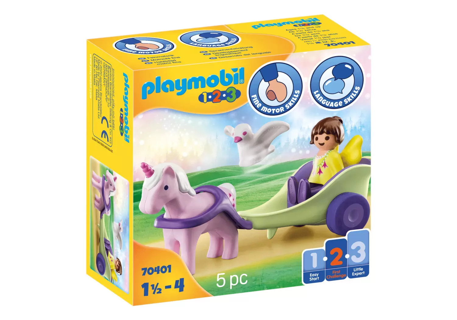 Playmobil 1.2.3 - Calèche avec licorne et fée
