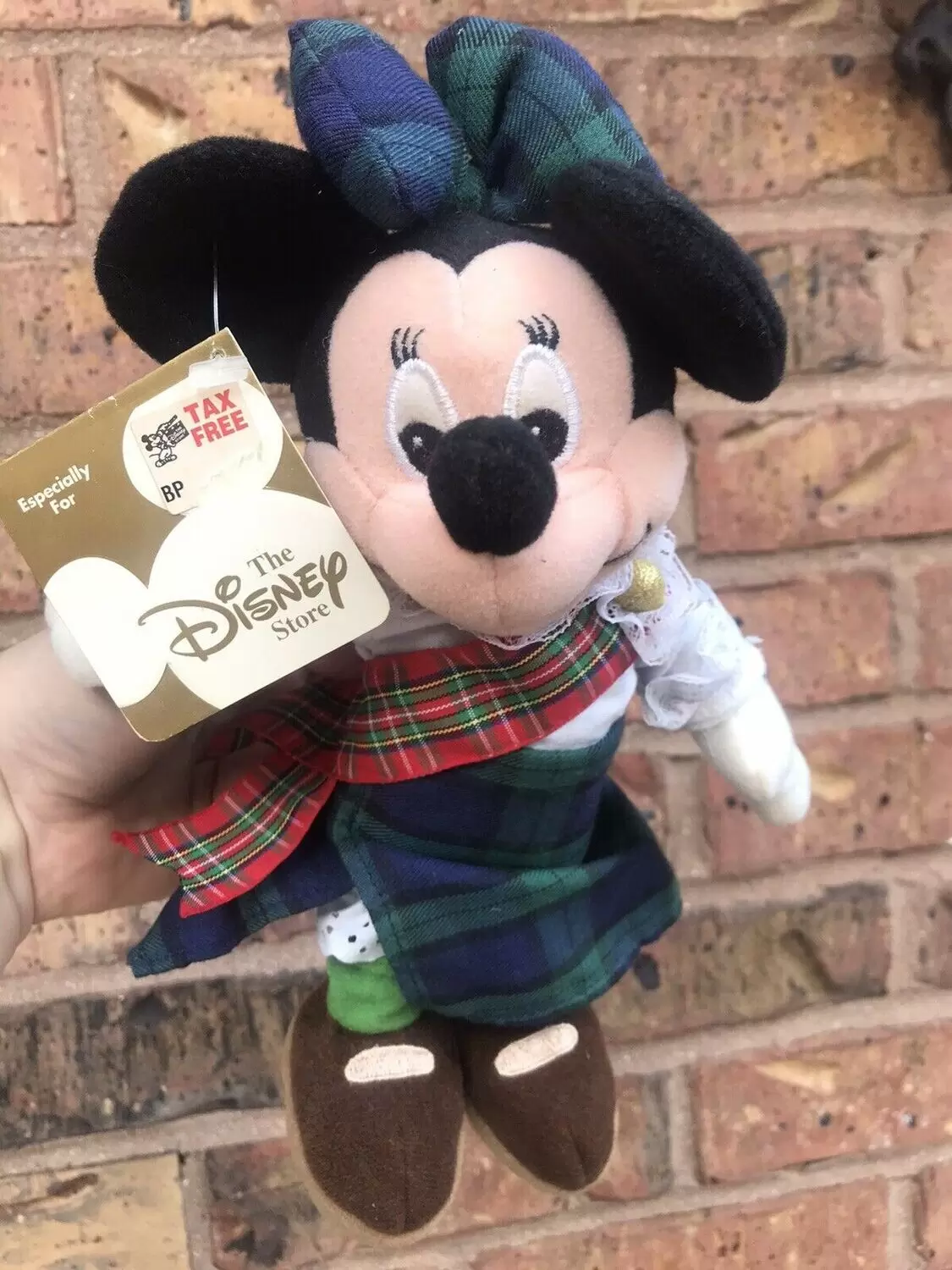 Walt Disney Plush - Mickey And Friends - Minnie Mouse Highland Scottish Plaid