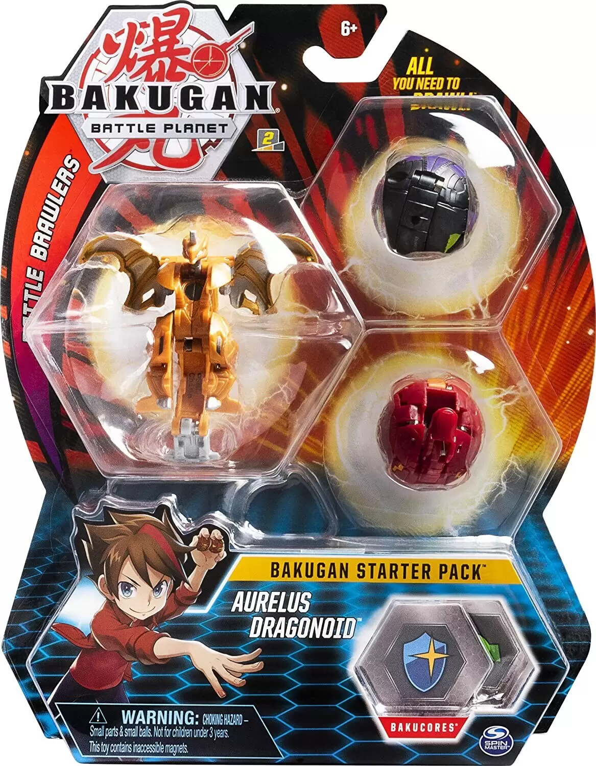 Bakugan - Bakugan Starter Pack 3-Pack, Aurelus Dragonoid