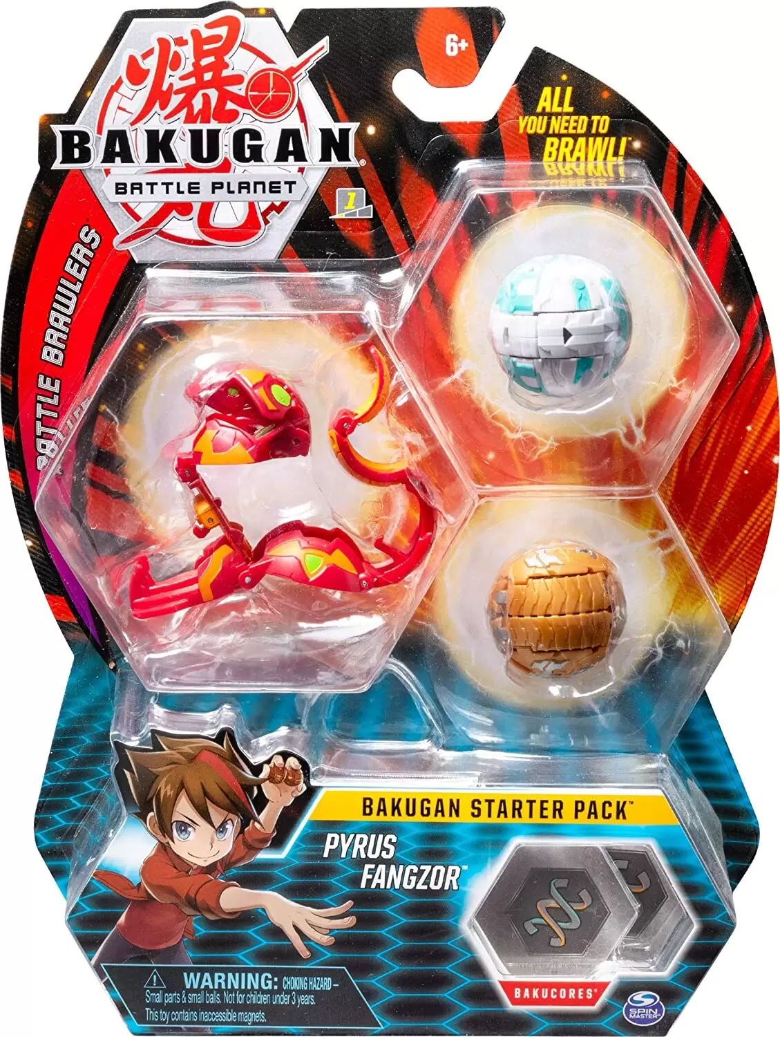 Bakugan Starter Pack 3-Pack, Pyrus Fangzor - Bakugan