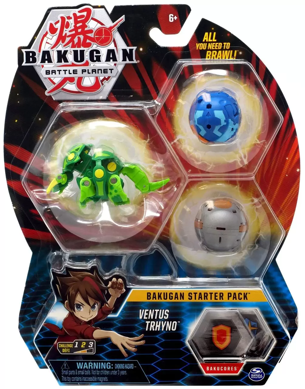 Bakugan Starter Pack 3-Pack, Ventus Trhyno - Bakugan