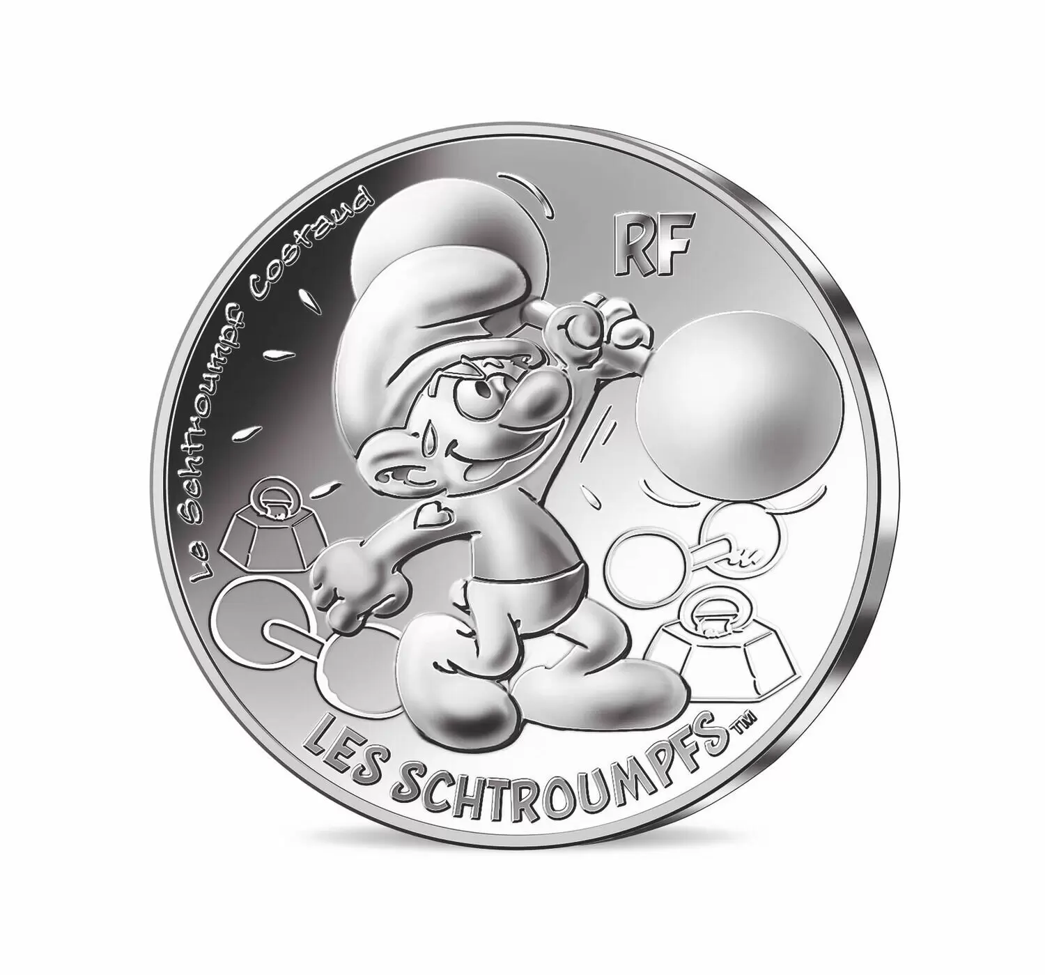 Les Schtroumpfs - 10€ Argent - Le Schtroumpf Costaud