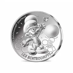 10€ Argent - Le Schtroumpf Costaud