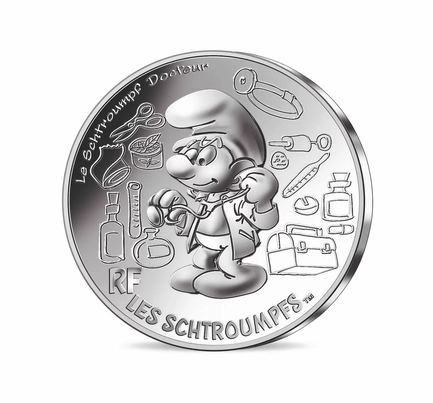 Les Schtroumpfs - 10€ Argent - Le Schtroumpf Docteur