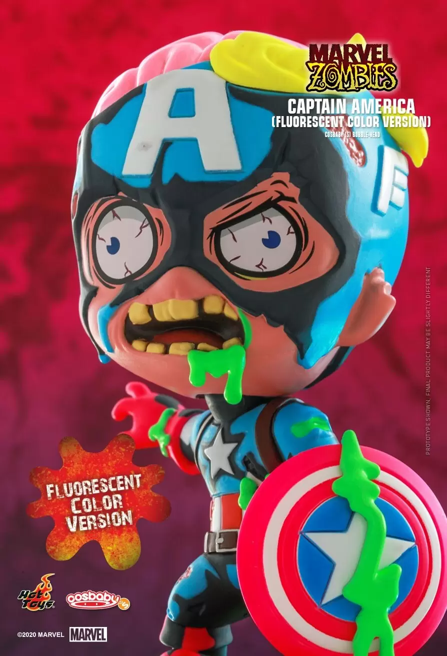 Cosbaby Figures - Marvel Zombies - Captain America (Fluorescent color version)