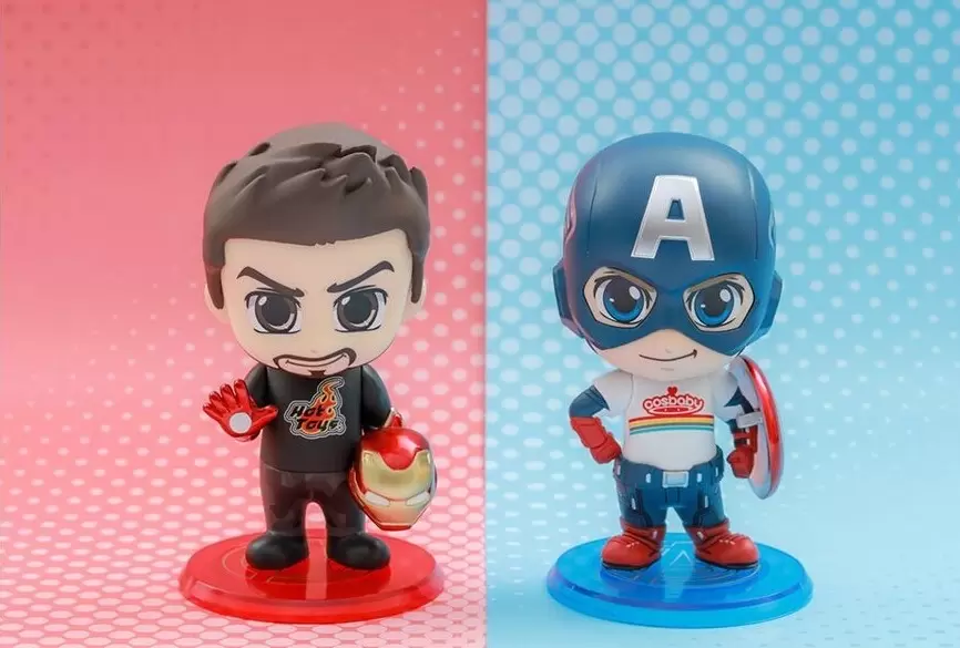Cosbaby Figures - Avengers: Endgame - Steve Rogers & Tony Stark (Hot Toys Exclusive)