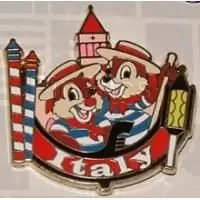 Epcot Around The World Pin Set - Chip N Dale At The Italy Pavilion