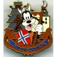 Epcot Around The World Pin Set - Goofy At The Norway Pavilion