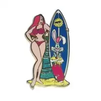 Jessica with Roger Rabbit Surfboard