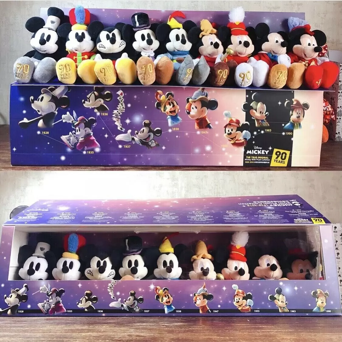 Walt Disney Plush - Mickey And Friends - Shanghai Disney Store 90th Anniversary Birthday Mickey Mouse 9 Plush Set