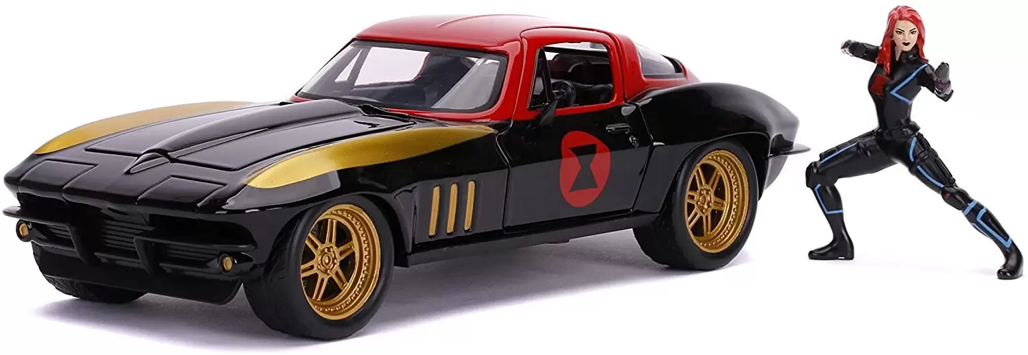 Jada Toys - Black Widow And 1966 Chevy Corvette