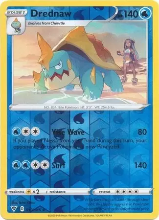 Drednaw Holo Cracked Ice Vivid Voltage Pokemon Card 39 185