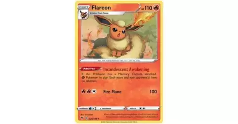 Flareon 026/185 Rare Pokemon Card NM Sword & Shield Vivid Voltage Set
