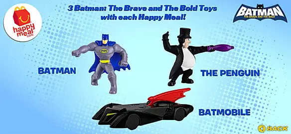 The Batman, The Penguin And The Batmobile - Happy Meal - Batman The Brave  And The Bold 2011