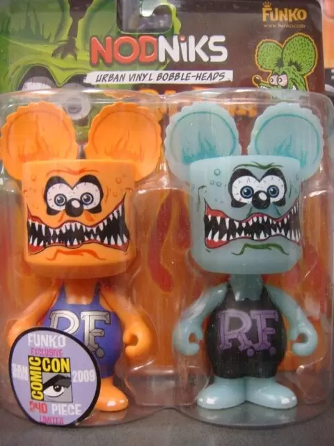 Nodniks - Rat Fink (Neon Orange & Glow in the Dark Blue) (2-Pack)