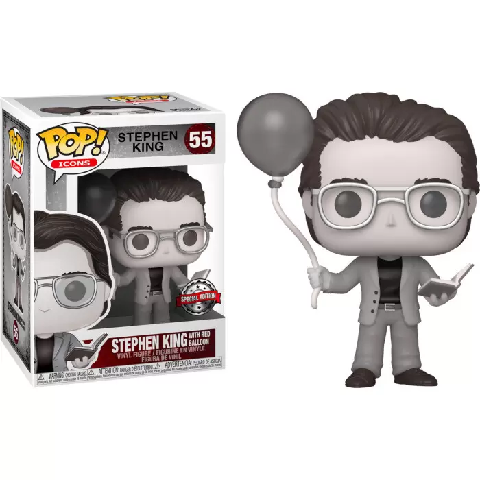 POP! Icons - Stephen King with Red Balloon Black & White