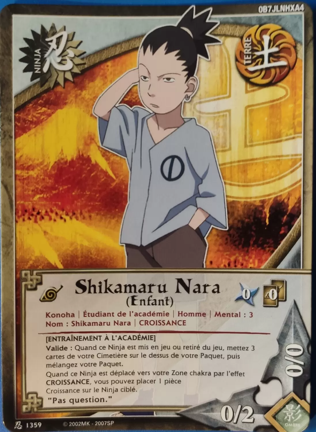 Cartes Naruto Série 24 Sage\'s Legacy - Shikamaru Nara (Enfant)