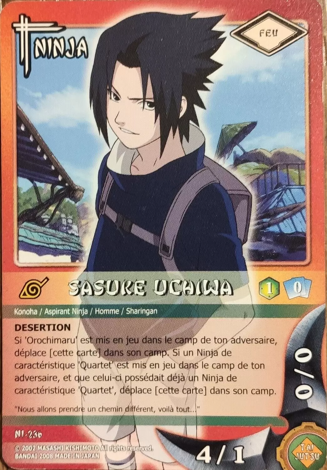 Cartes Naruto Série 05 - Un Nouveau Départ - Sasuke Uchiwa