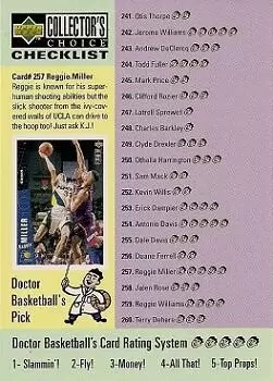 1996-97 Upper D.E.C.K -  NBA Basketball Collector\'s Choice - Checklist 241-280