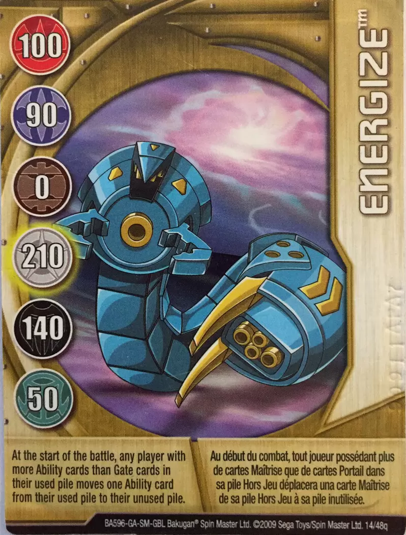 Bakugan Battle Brawlers Cards - Energize