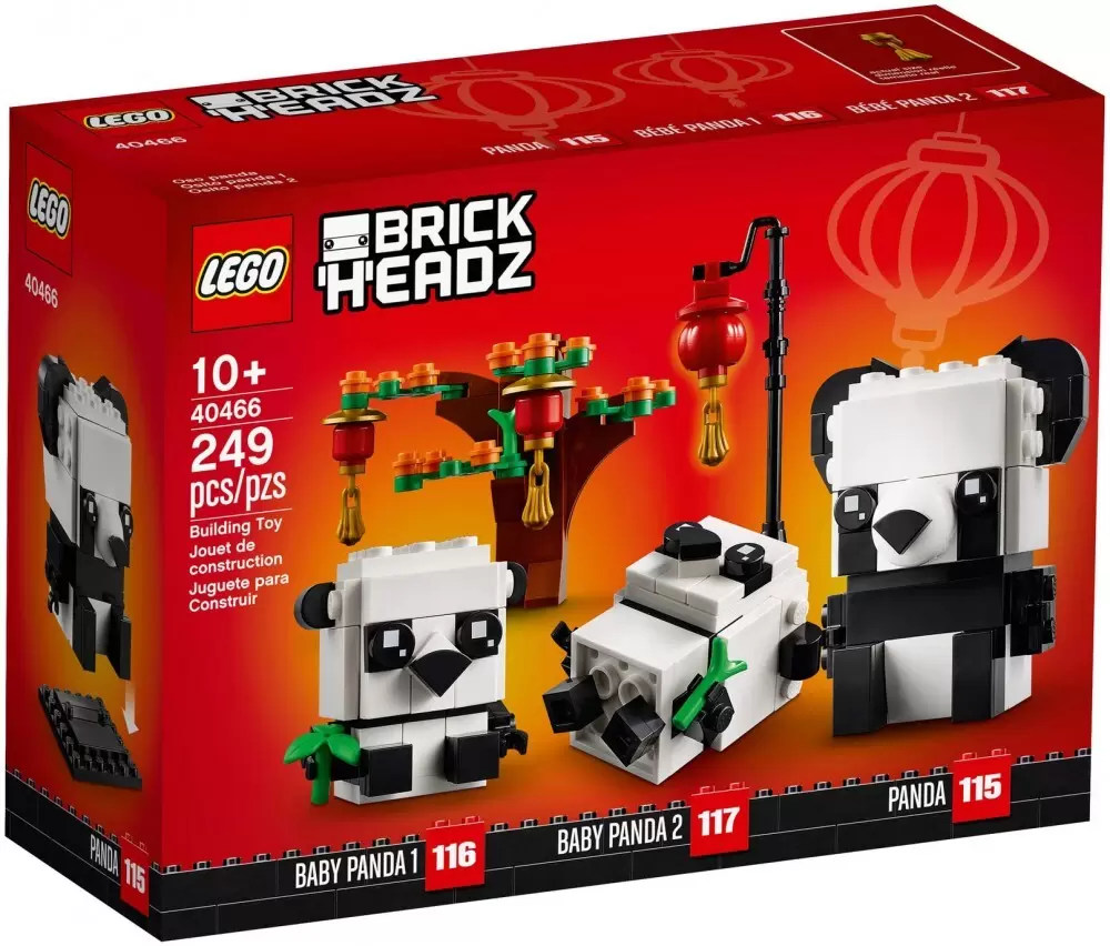 LEGO BrickHeadz - 115 & 116 & 117 - Panda & Baby Panda 1 & Baby Panda 2