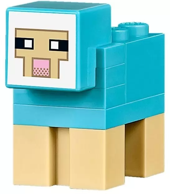 Boneco Minifigure Blocos De Montar Sheep Blue Minecraft no Shoptime