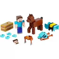 Minecraft Overworld Noob Adventure Set, 3 Action Figures