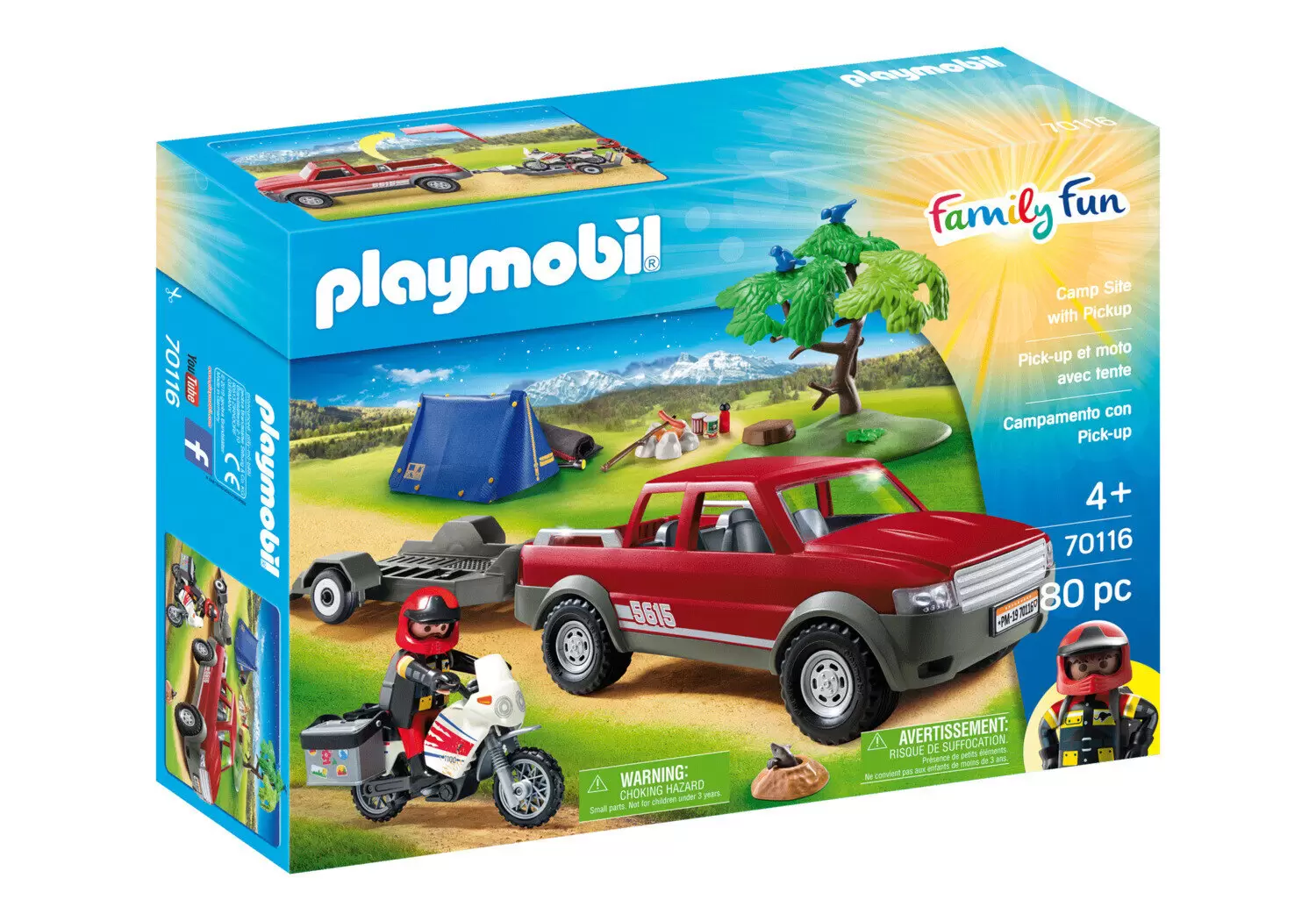 Playmobil en vacances - Pick-Up et Moto avec Tente