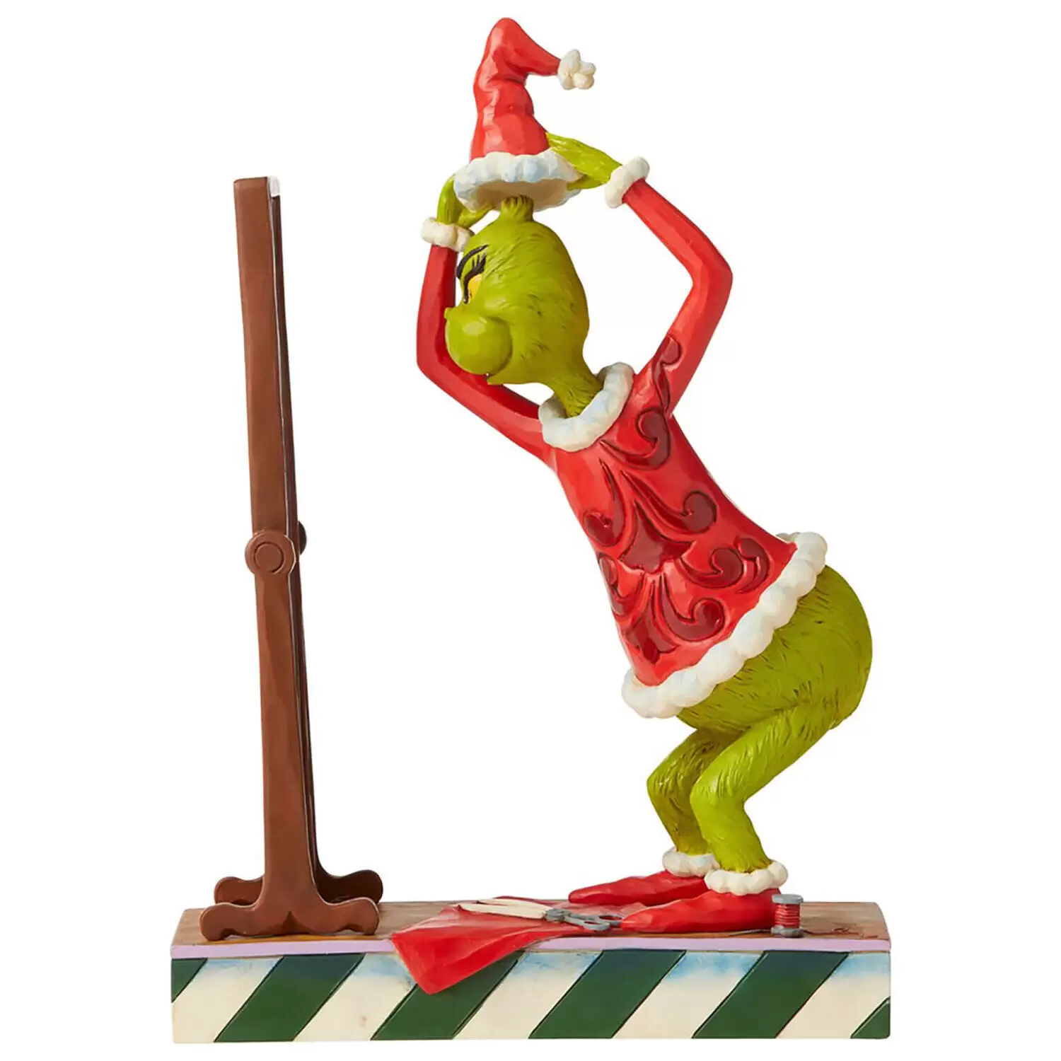 Dr Seuss by Jim Shore - Grinch Getting Dressed in Santa Suit