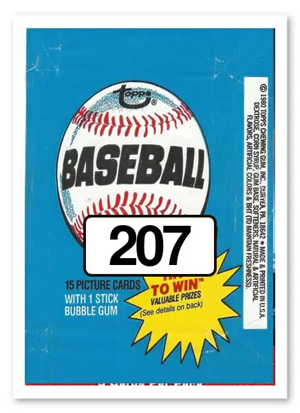 1980 Topps Baseball - Carte n°207