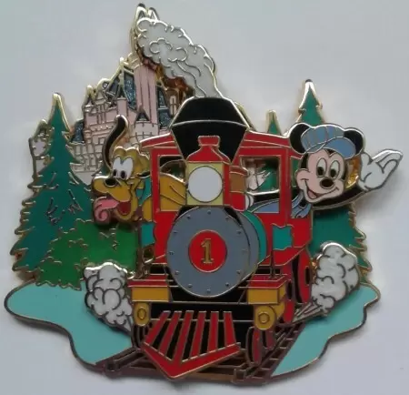 Disney Pins Open Edition - Mickey\'s Pin Odyssey 2008 - Mickey and Pluto on Disneyland Railroad