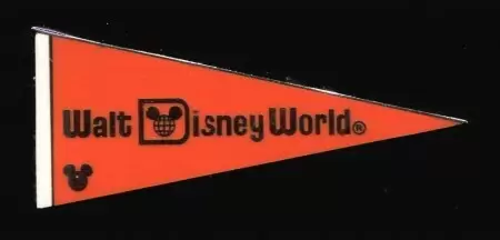 Disney Pins Open Edition - WDW - 2010 Hidden Mickey Series - Walt Disney World Pennant - Orange