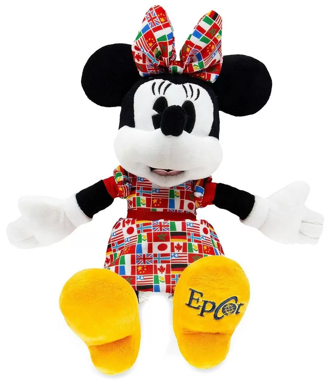 Walt Disney Plush - Mickey And Friends - Minnie Mouse Epcot Flags