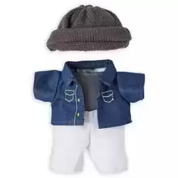 Denim Jacket and Knitted Hat Set