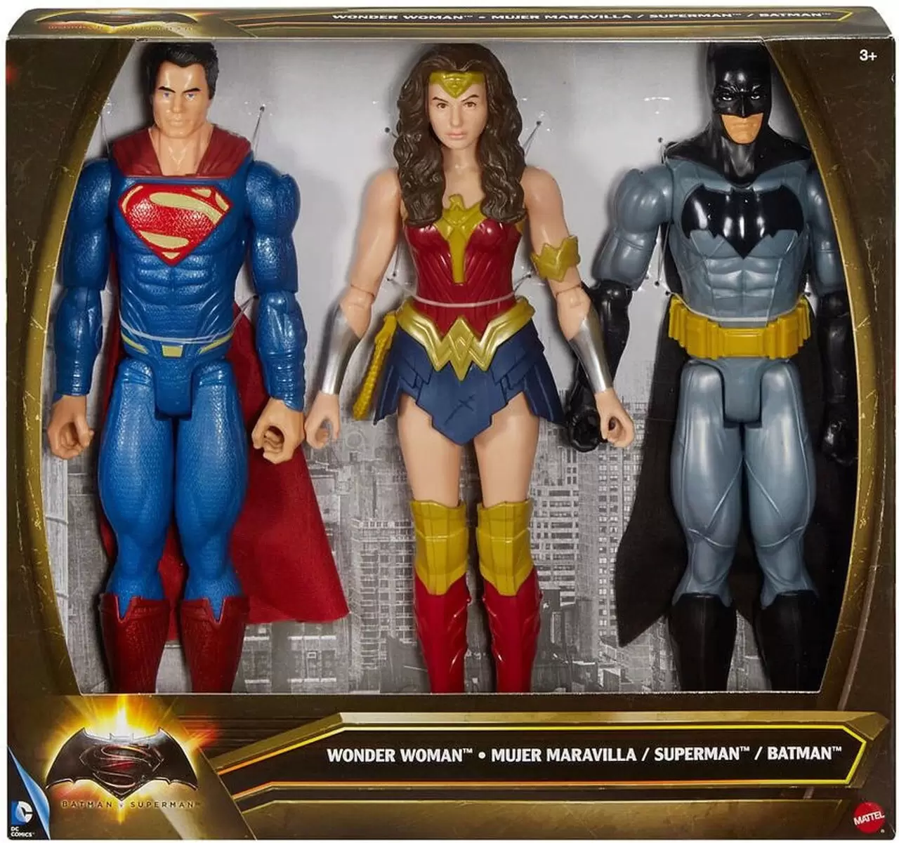DC Batman v Superman: Dawn of Justice - Batman v Superman: Dawn of Justice Batman, Superman & Wonder Woman 3-Pack True Moves