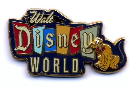 Disney Pins Open Edition - Walt Disney World Retro Logo - Pluto