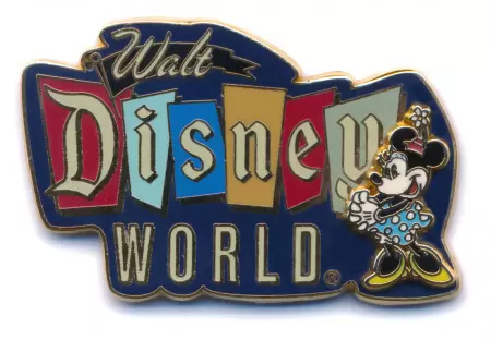 Disney Pins Open Edition - Waltr Disney World Retro Logo - Minnie Mouse