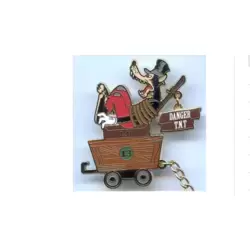 DLP - Pin trading event - Big thunder mountain event - Big Bad Wolf on Big Thunder Mountain Railroad Cart