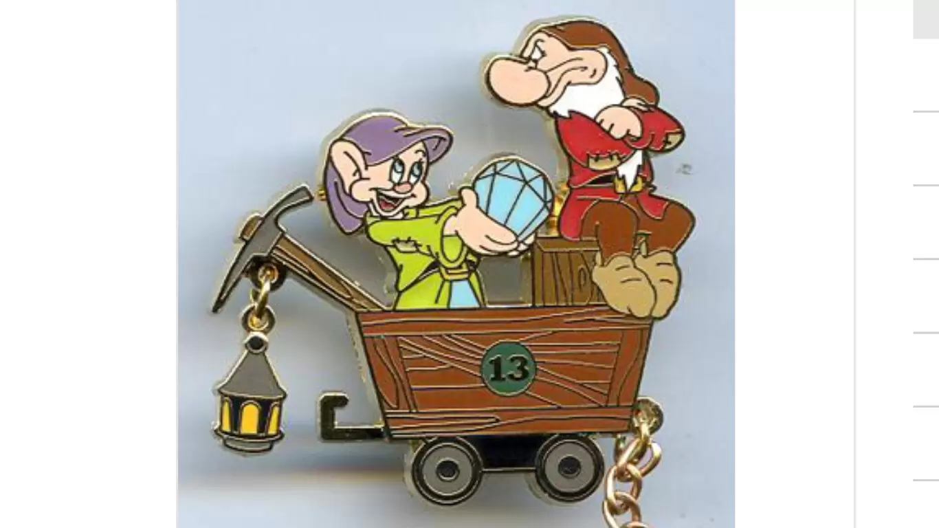 Disney - Pin Trading Event - DLP - Pin trading event - Big thunder mountain event - Grumpy and Dopey on Big Thunder Mountain Railroad Cart