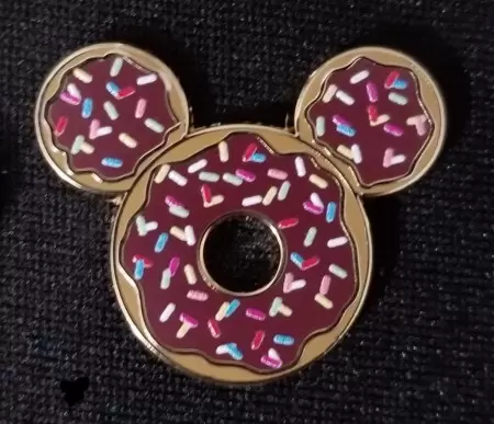Disney Pins Open Edition - Mickey and Minnie Mouse Donut Pin Set - Chocolate Mickey Donut