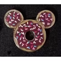 Mickey and Minnie Mouse Donut Pin Set - Chocolate Mickey Donut