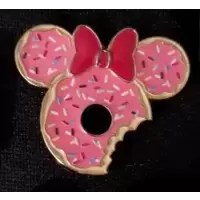 Mickey and Minnie Mouse Donut Pin Set - Pink Minnie Donut