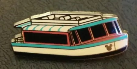 Disney Pins Open Edition - 2013 Hidden Mickey Series - Boat Transportation - Friendship V (Pink & Teal)