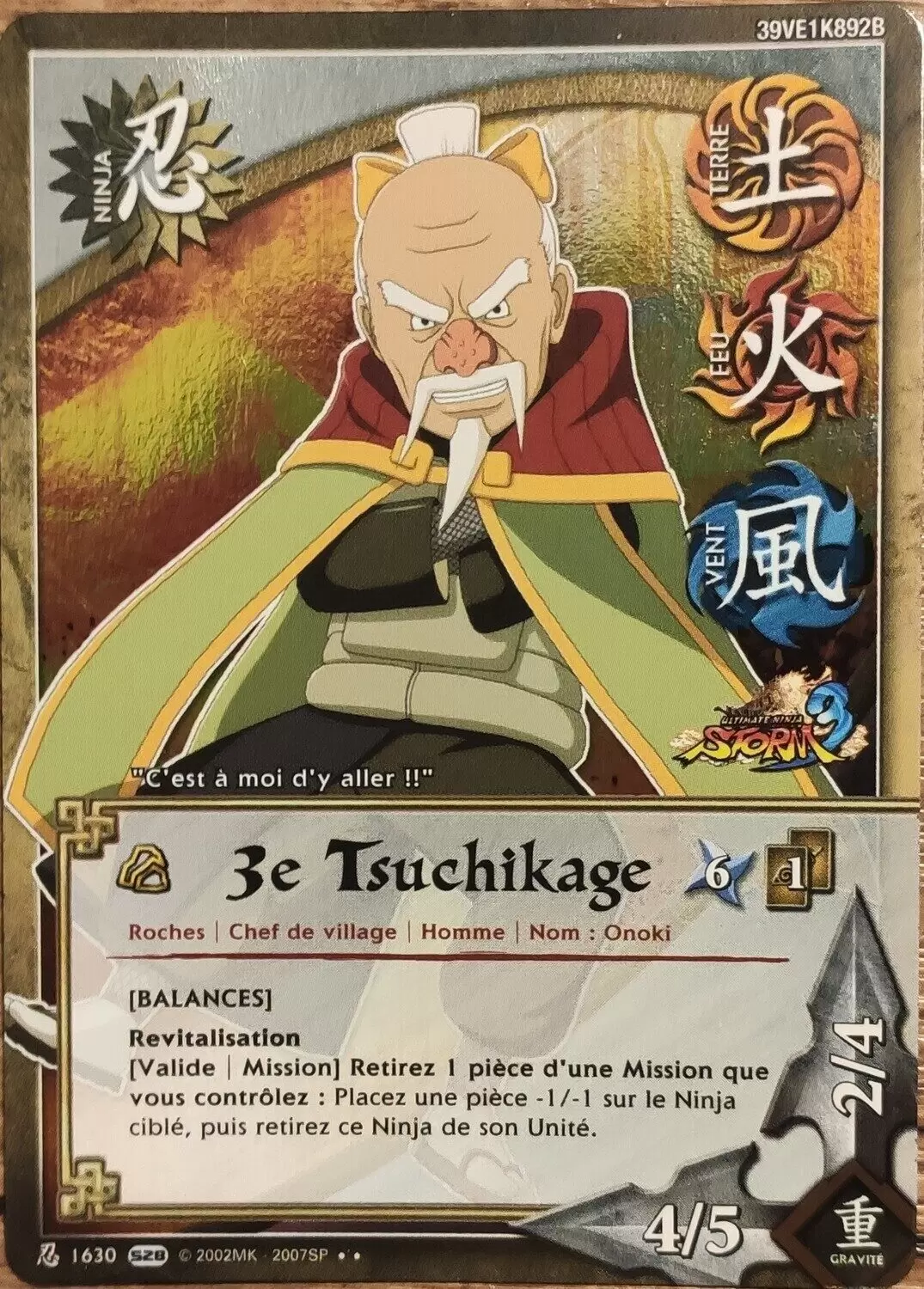 Cartes Naruto Série 28 - 3e Tsuchikage