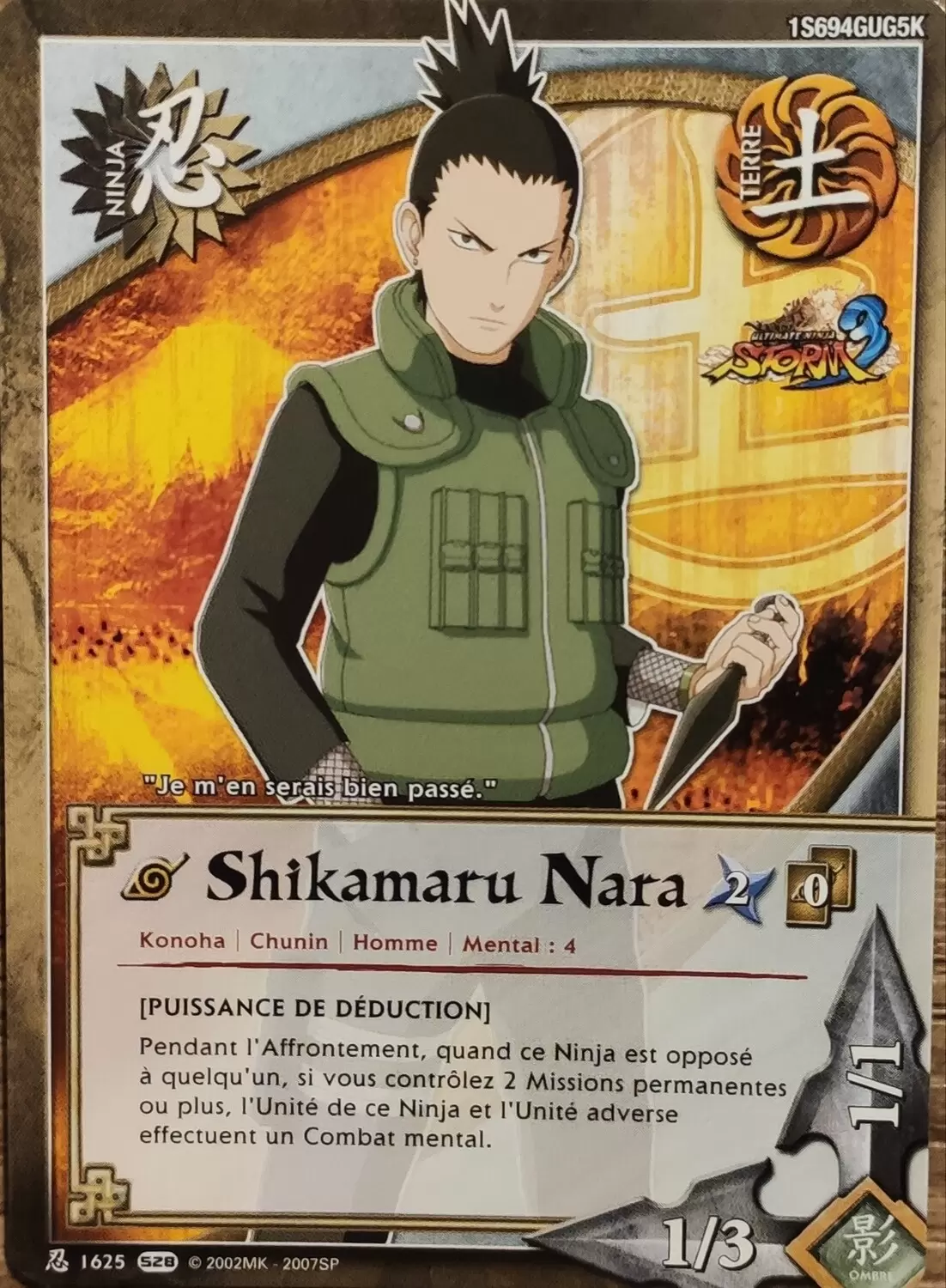 Cartes Naruto Série 28 - Shikamaru Nara