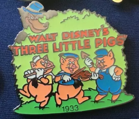 Disney Pins Open Edition - Countdown to the Millennium Series #13 - 3 Little Pigs and Big Bad Wolf