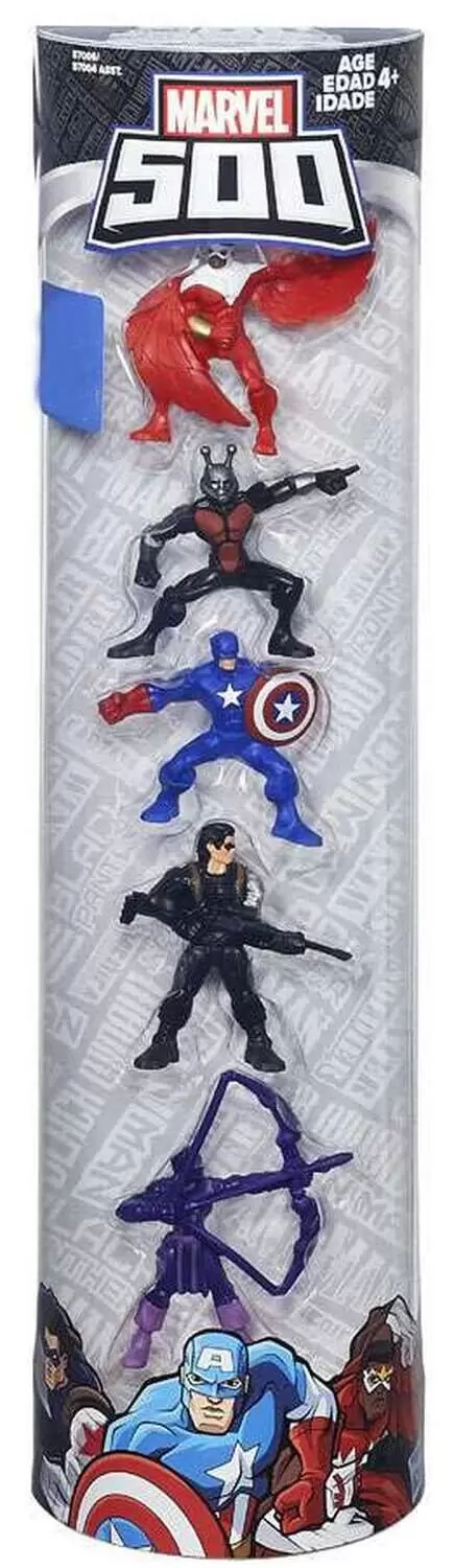 Marvel 500 Mini Figures - Falcon, Ant-Man, Captain America, Winter Soldier & Hawkeye