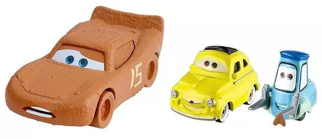 Cars 3 models - Chester Whipplefilter, Luigi & Guido with Cloth Diecast 3-Pack