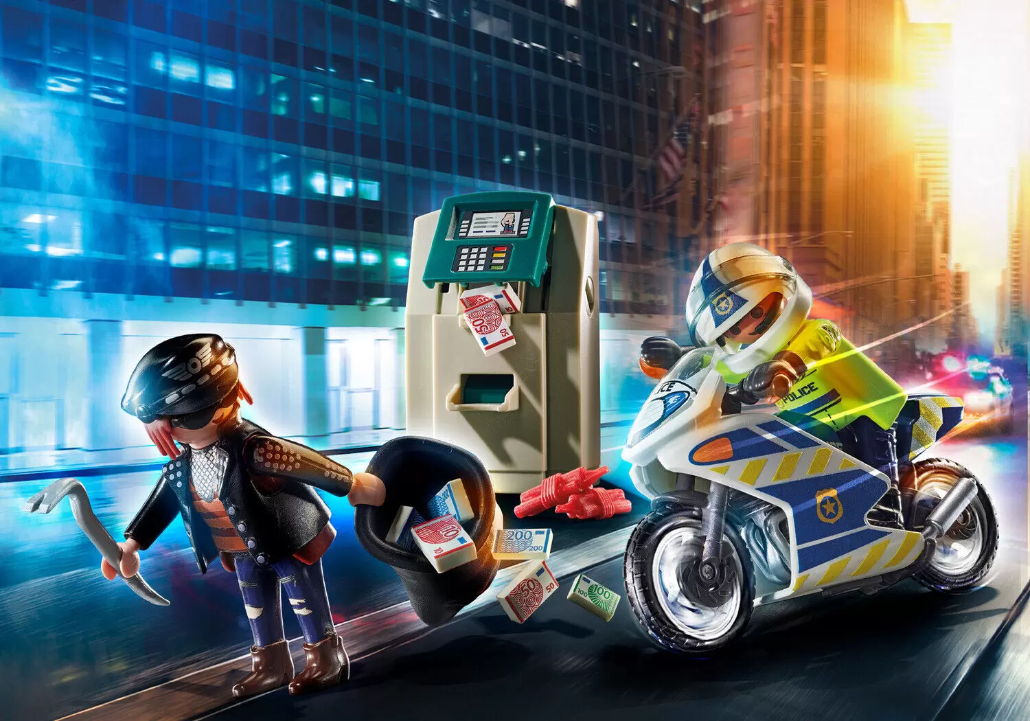 Police Playmobil - Police motorcycle after a thief