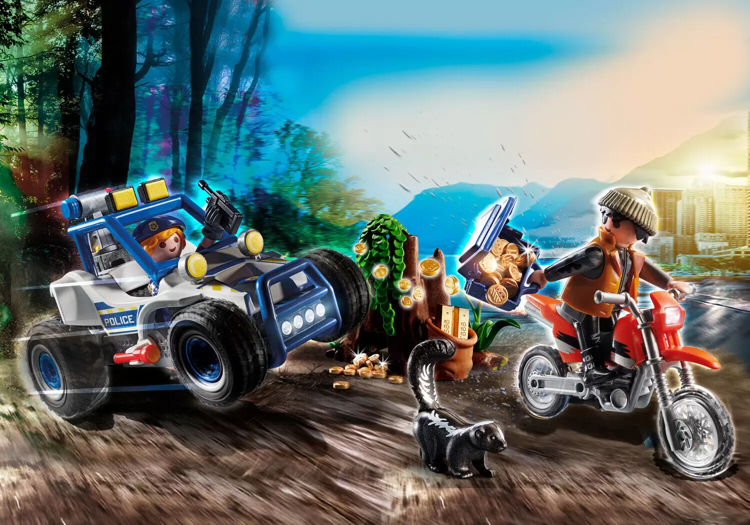 Playmobil Policier - Policier avec voiturette et voleur